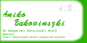 aniko bukovinszki business card