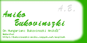 aniko bukovinszki business card